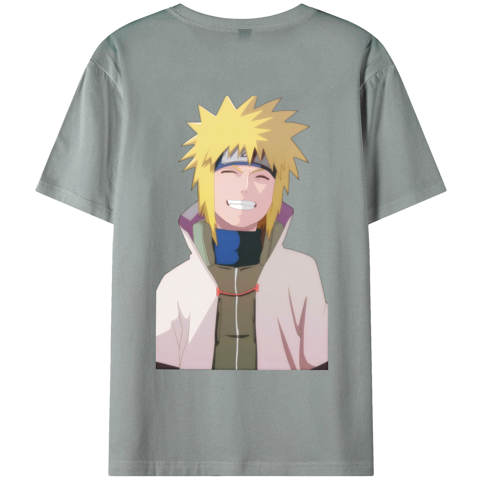 （画像用） NARUTO -ナルト- 波風 ミナト Namikaze Minato 綿100％ メンズ半袖Tシャツ（バックプリント） 通気性